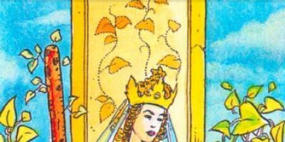 Tule element - võlukeppide kuninganna Taro kaart, mis tähendab ennustamist